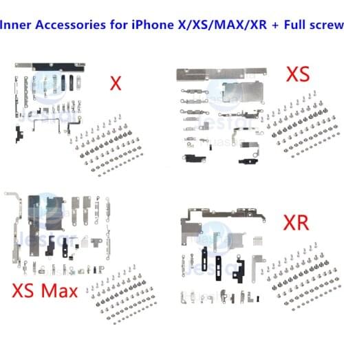 5sets Inner Accessories for iPhone 8/8P X XS MAX XR Inside Small Metal Parts Holder Bracket Shield Plate Set Kit + Full screw