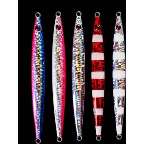 5PCS Glow Slow Jigging Metal Jig Deep sea Night Fishing Jigging Lure Jigbait spoon baits 80g 100g 160g 200g