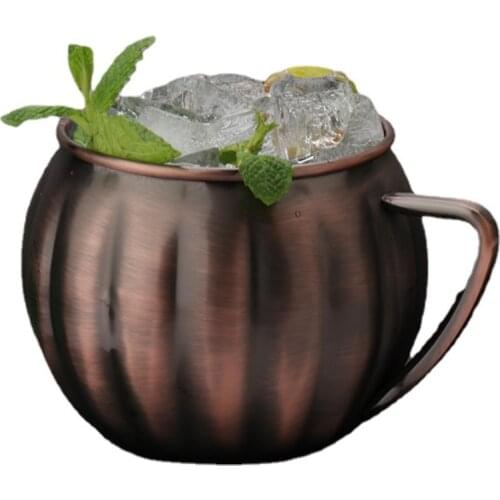 700ml Creative Pumpkin Shape Beer Cold Ink Mug Durable Metal Stainless Steel Cocktail Sand Ice Drinkware