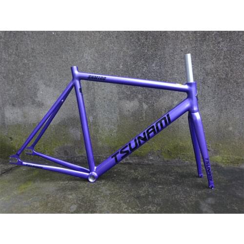 TSUNAMI 2021 New Style SNM100 Fixed Gear700c Aluminum Frame and Fork 49cm 52cm 55cm High Quality Single Speed Bicycle Frameset