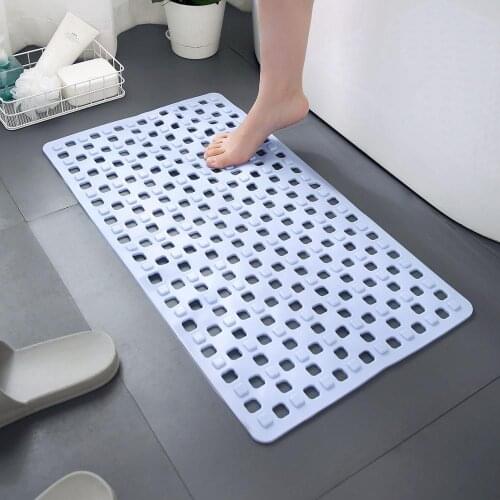 PVC Sunction Cup Bathroom Anti-Slip Mats Rectangle Massage Waterproof Foot Pad Bathroom Mat Rug 69x39CM