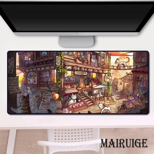 80x40 Cute Cats Large Mouse Pad PC Laptop Gaming Room Accessories Kawaii Desk Mat Gamer Computer Keyboard Table Pad Art Mousepad