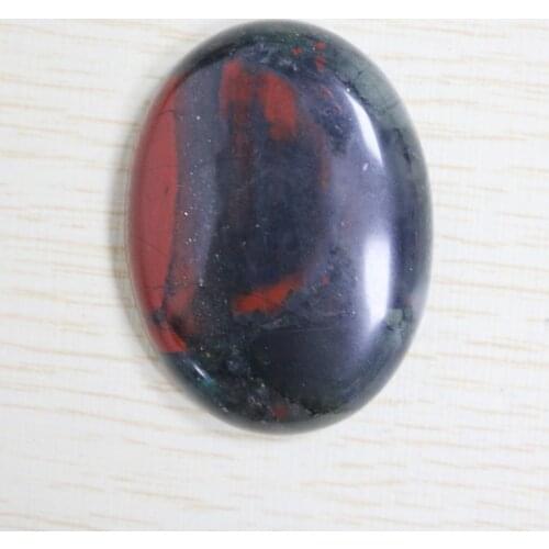 Natural Blood Jade Stone Bead Oval CAB Cabochon No Drill Hole Beads for DIY Jewelry Accessories 30x40mm 10pcs/lot Free Shipping