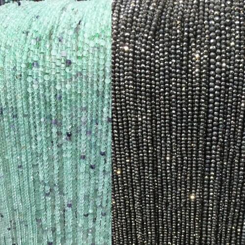 Natural Pyrite Cut Beads 2mm 3mm Featured Angle Cut Small Beads Green Fluorite Necklace Bracelet Accessories 16 Inches