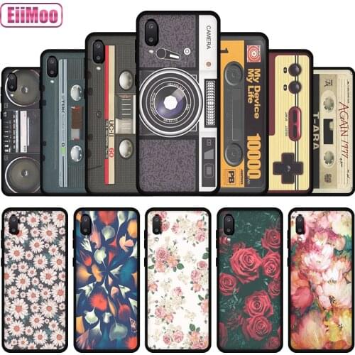 EiiMoo Silicone Phone Case For Samsung Galaxy A02 Fashion 3D Cute Cartoon Flower Pattern For Samsung A02 A022F Thin Black Cover