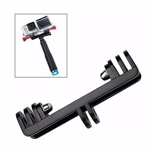 Dual Flash Bracket Tripod Mount with 2pcs Long Screw and Quick Release Buckle for Gopro SJCAM Xiaomi Yi Action Camera and Underw