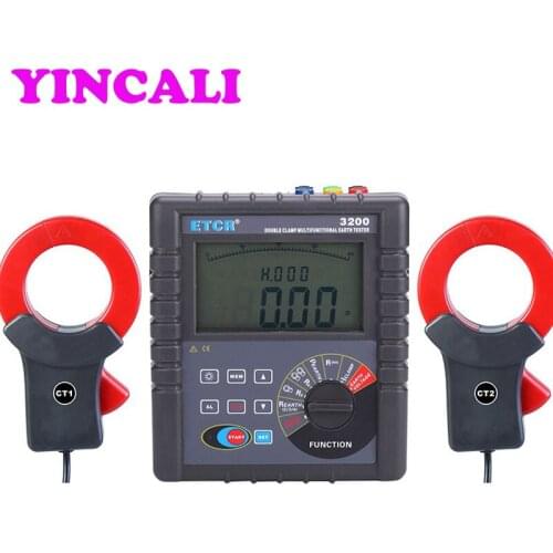 Double Clamp Multi-function Grounding Resistance Tester ETCR3200 High Precision Earth Resistance Tester Range 0.01~30.00kohm