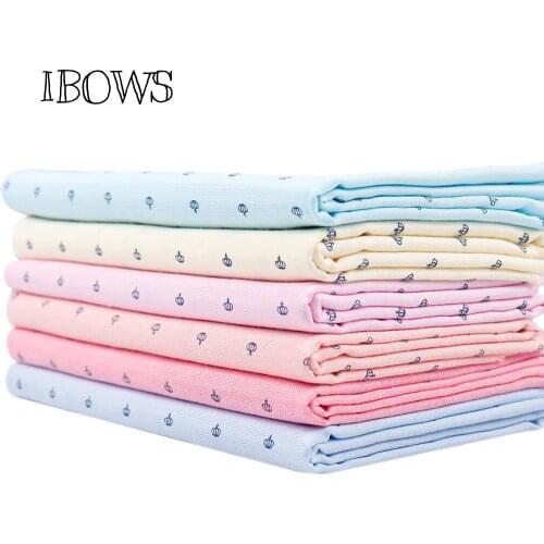50cm*150cm Cotton Fabric Solid Color Crown Printed Cloth Fabric Patchwork Quilting Baby Cribs Cushions Blanket Sewing Material