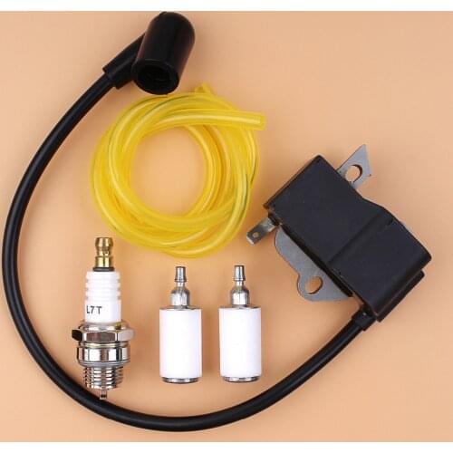 Ignition Coil Spark Plug Fuel Filter Line Kit For HUSQVARNA 125E 125C 125L 125R 125RJ 128R 128LD 128C 128CD Trimmer Brushcutter