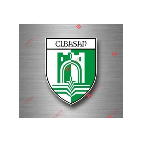 Creative Sticker Decal Souvenir Car Coat of Arms Shield City Flag Elbasan Albania Travel Car Window Body Decorative Stickers