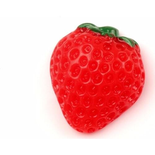 LF 30Pcs Resin Red Strawberry Decoration Crafts Flatback Cabochon Embellishments For Scrapbooking Kawaii Cute Diy Accessories