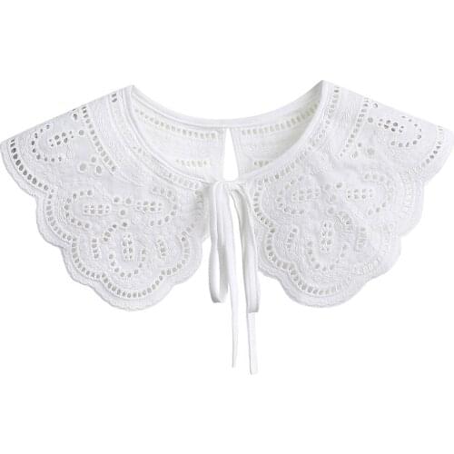 Linbaiway Solid Color Lace Fake Collar Shawl Wrap False Collars Female Necklace Small Scarf Shawl 2021 Detachable Collars Decor