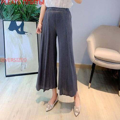 Miyake Pleated Casual Wide-leg Pants Spring and Autumn New Wild Straight-leg Pants Thin and Large-size Pleated Pants PLEATS Pant