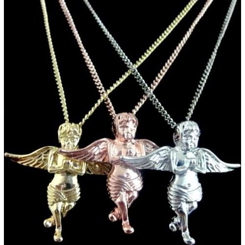 Fashion jewelry items delicate metal angel pendant necklace