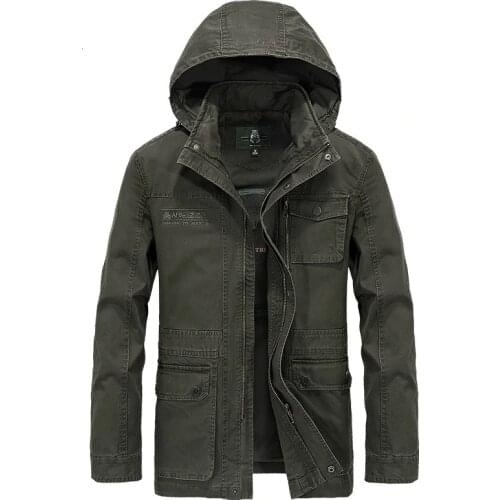 ZHAN DIJIPU Brand Military Hooded Jacket Coat Men 100% cotton Autumn Winter Casual Jacket Men Plus Size M-4XL Jaqueta masculina