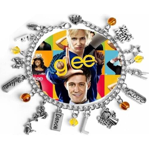 Musical comedy Glee ,Bracelets Women Jewelry New Year Love to cheer Megaphone Charms Pendants Bracelet Link Chain Bangle