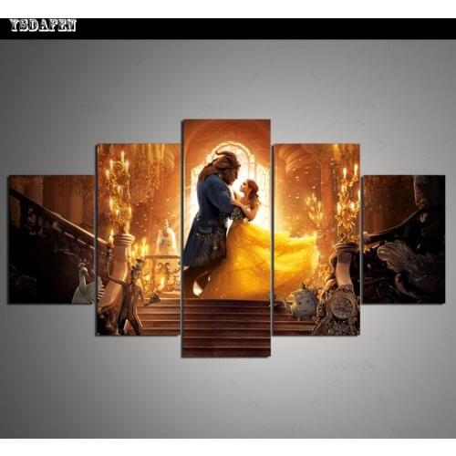 Printed Painting Canvas Painting Beauty and beast painting Living Room Wall Art Poster Wall Pictures For Home Decoration HG-209