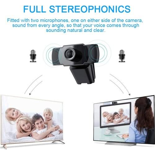 1080P Full HD Computer Camera Desktop Llaptop 30 FPS Smooth Network Video Dual Microphone Video Call Work Conference 5V Camera