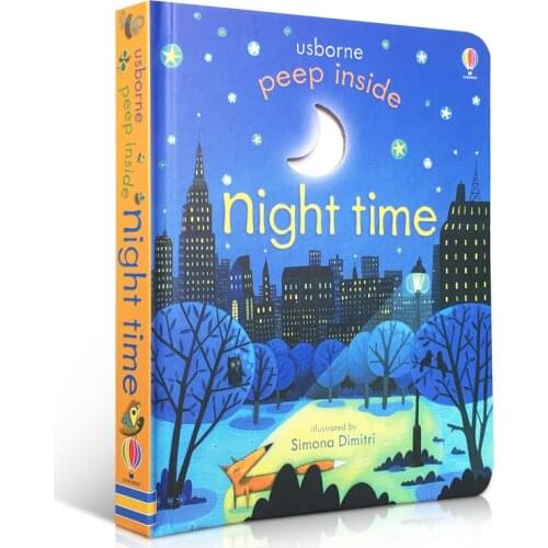 Usborne Peep Inside Night Time English Educational 3D Flap Picture Books For Baby Early Childhood gift Children reading book