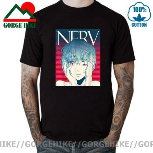 JAPAN Anime Rei Ayanami Evangelion Funny T Shirt Men New Black Casual Short Sleeve Tshirt Homme Manga Unisex T-shirt Tees