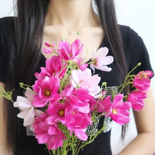 Cosmos single branch sanghua artificial flower manufacturer home decoration wedding flower wall fake flower bouquet