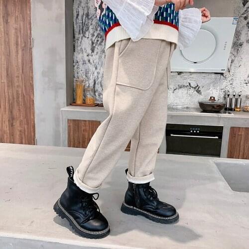 Autumn Winter kids Clothes Girls pants children pants for baby Girl trousers boys girls plus velvet thick casual sports pants