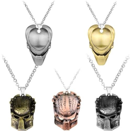 Mask Pendant Necklace Movie The Alien Predator Mask Dangle Jewelry Goth Style Sci-fi themed Necklace Gifts for Fans