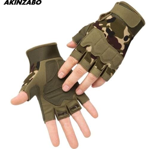 1 Pair Mens Tactical Gloves Military Army Shooting Fingerless Gloves Anti-Slip Outdoor Sports Paintball Airsoft Bicycle Gloves