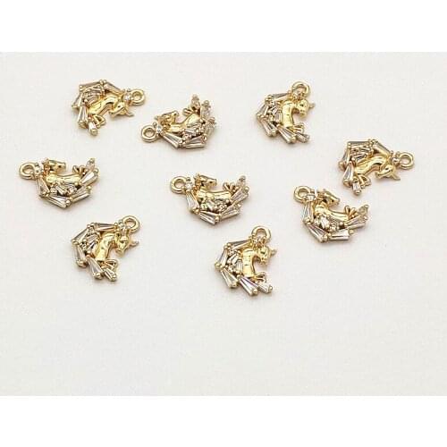New Arrival!16x13mm 50pcs Cubic Zirconia/Copper Charm For Handmade Necklace/Earrings make DIY Parts,Jewelry Accessories Findings