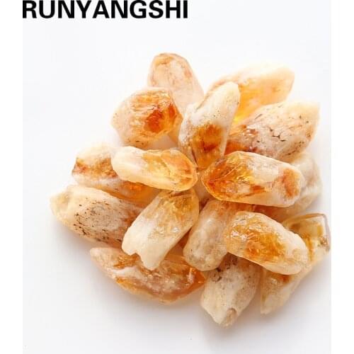 Runyangshi 50g/bag Natural Crystal Raw Healing Stone citrine Specimens Rough Collectibles Raw Gemstone Fish Tank Decoration