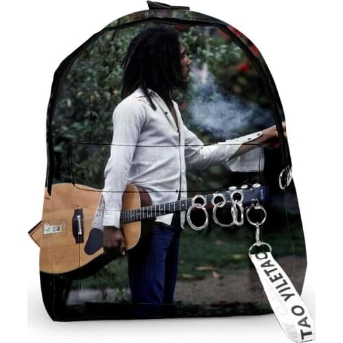 Trendy Bob Marley School Bags Travel Bags Boys Girls Cute Small Bags 3D Print Oxford Waterproof Key Chain Notebook Backpacks