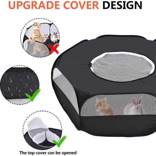 2020 Pet Puppy Rabbit Playpen Fence Indoor Outdoor Small Animal Hamsters Cage Tent Folding Portable Kennel With Zipper Cover