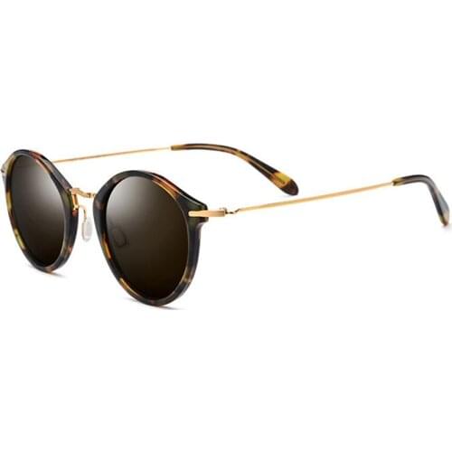 Titanium Polarized Sunglasses Women Brand Designer Vintage Round Sun Glasses for Men Retro Acetate Sunglass JDA3253