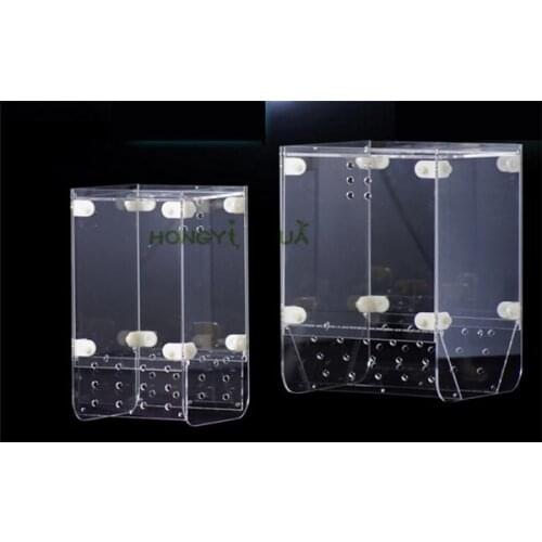1 piece glass fishing box catch the fish box feeding circle isolation box triple fit box seawater trap aquarium supplies