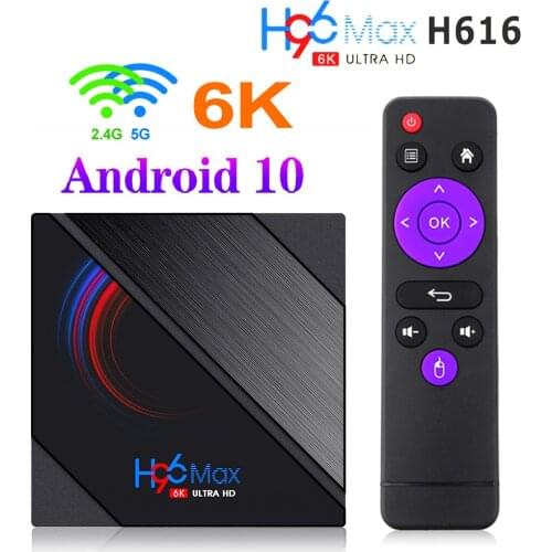 H96 Max H616 TV Box Android 10 4g 64gb Support 1080p 4K BT4.0 Youtube H96Max Media Player Set Top box