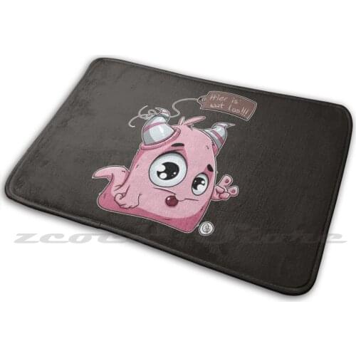 Here Is Going On !!! Mat Doorway Non-Slip Soft Water Uptake Carpet Monter Ruhrpott Ruhr Area Cute Come On Pink Horns Sign Peace