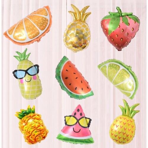 Festive Supplies Event Ballons Foil Balloons Pineapple Watermelon Fruits Balloons Summer Party Birthday Decoration Supplies 2pc