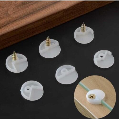 40pcs Mirror Buckle Glass Clamp Fixing Bracket Plastic Clothes Cupboard Door Installation Support Fixing Button Glass Holder