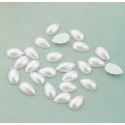 Ivory/White water drop Shape Flatback ABS Pearl For DIY Scrapbook Stones for Clothes Jewelry Crafts Beads