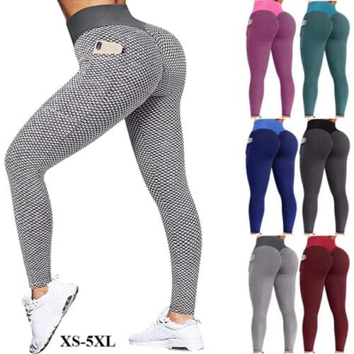 Ogilvy Mather Mesh Leggings Women High Waist Pocket Patchwork Jacquard Jeggings Elastic Push Up Leggings Fitness Sports Pants