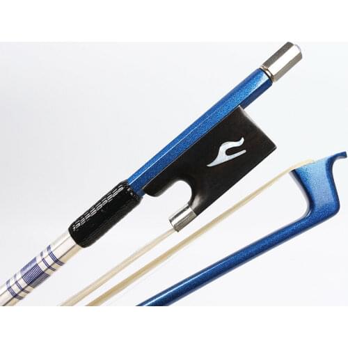 1X Violin Bow 4/4 Green Carbon Fiber Ebony Frog Great Balance AAA HorseTail blue color