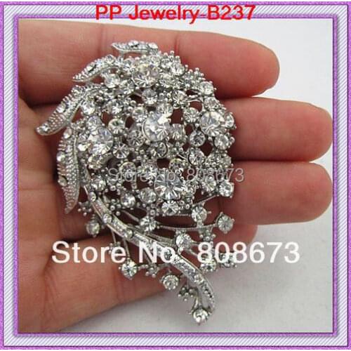2.8 Inch Big Brooch Clear Rhinestone Crystals Wedding Bridal Bouquet Elegant Brooch Lady Clothes Accessories Jewelry Broaches