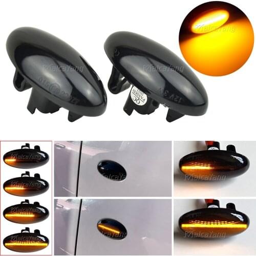 2 Pieces LED Car Dynamic Side Marker Flowing Water Turn Signal Light For Peugeot 307 206 207 407 107 For Citroen C1 C2 C3