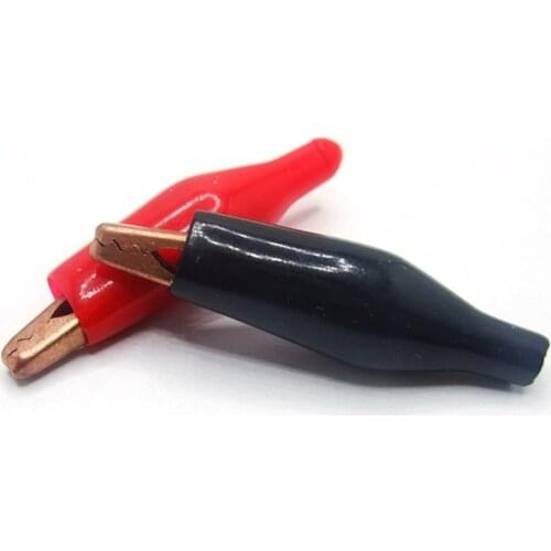 20pcs28MM Metal Alligator Clip G98 Crocodile Electrical Clamp Testing Probe Meter Black Red with Plastic Boot Car Auto Battery