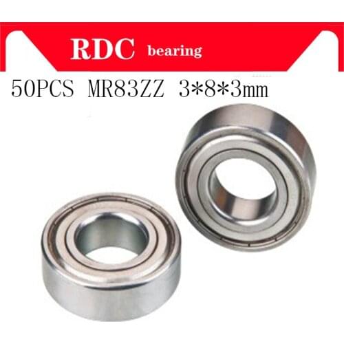 50PCS ABEC-5 R-830 MR83ZZ MR83Z MR83 ZZ 3X8X3 mm 3*8*3 mm Miniature High quality Deep Groove Ball Bearings