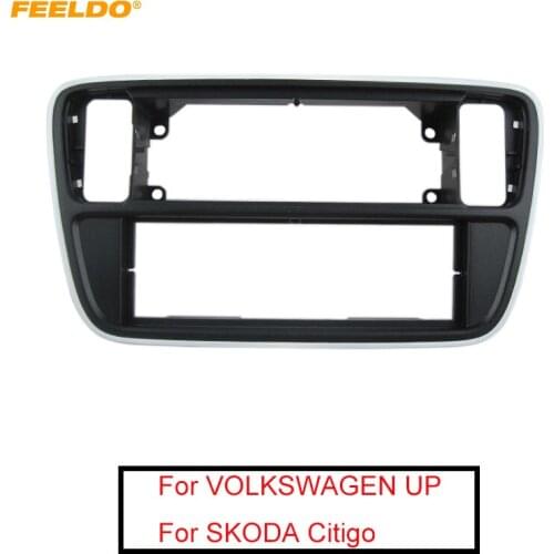 FEELDO Car 1DIN Radio Fascia Frame For VOLKSWAGEN UP Skoda Citigo Seat Stereo Plate Panel Frame Dash Installation Bezel Kit