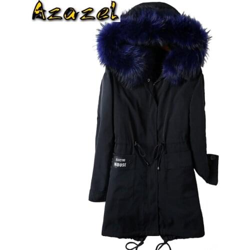 Azazel Jacket Men Natural Fur Coat Real Racoon Fur Collar Parka Wool Liner Jacket Long Overcoat AXHPKF1802-1805-Y KJ831