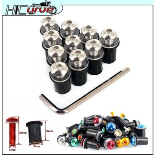 For HONDA CBR 600 RR F4i F4 CB1000R VFR 800 CBR1000RR CRF250L 5mm 10PCS Motorcycle Windscreen Windshield Bolts Screws Nut Fas