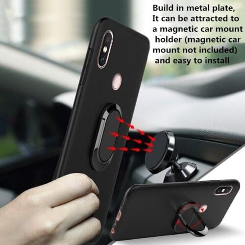 Fundas For Xiaomi Redmi Note 6 Pro magnet car ring holder silicone matte Back Cover Case For Redmi Note6 Pro Global Version