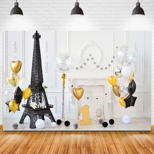 Balloon Tower White Wall Backdrops For Photo Studio Newborn Baby Shower 1st Birthday Party Photophone Photography Backgrounds